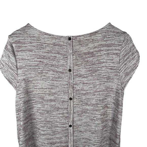 Stitch Fix Market Spruce Womens Knit Top Striped Button Back Tulip Sleeve Medium - Picture 7 of 10